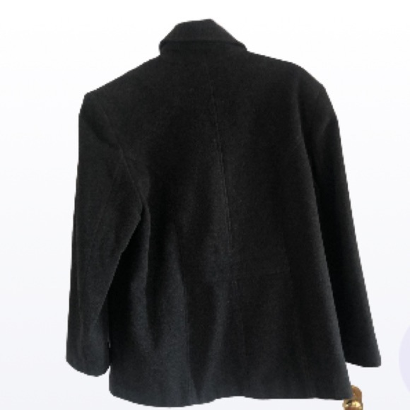 Wool Cashmere Blend Black  Size Large Pea Coat - Picture 3 of 13